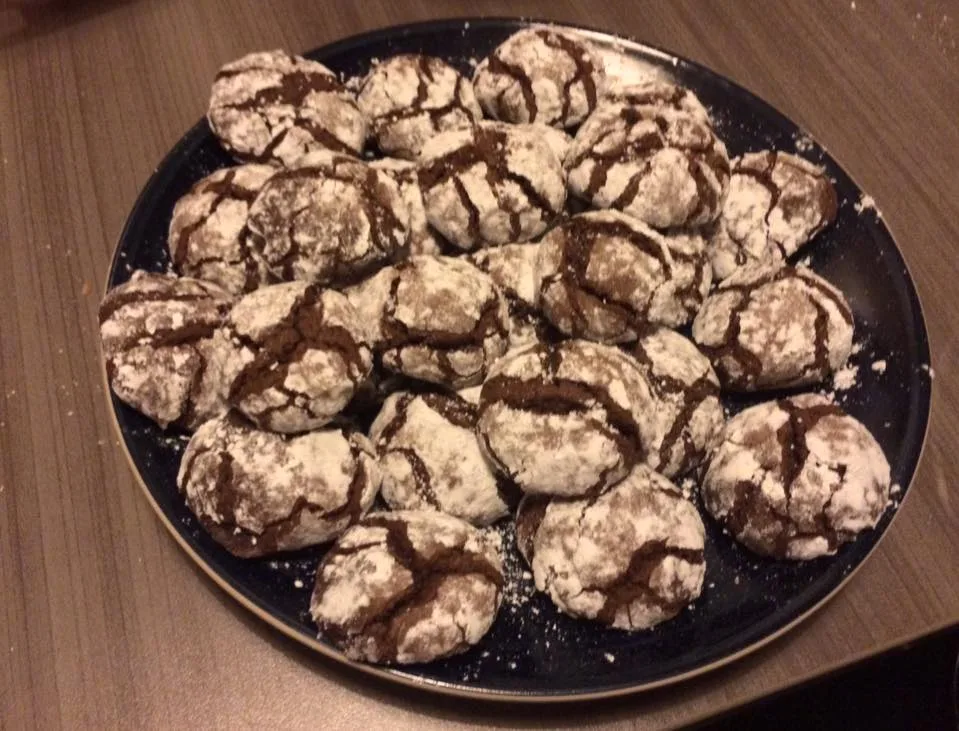 Crinkles au chocolat fondants et craquelés