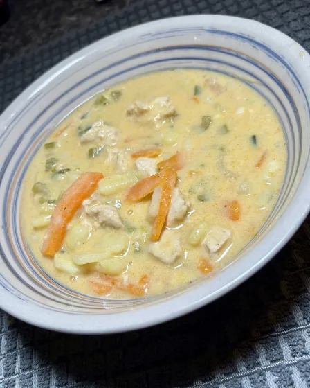 Waterzooi de poulet (crémeux, version courgette + pommes de terre