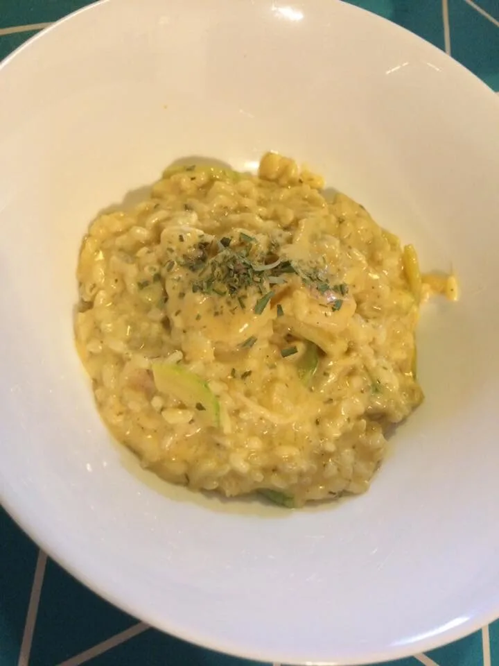 Risotto aux scampis et courgettes crémeux
