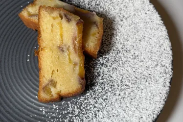 Gâteau renversé aux pêches (version moule à cake)